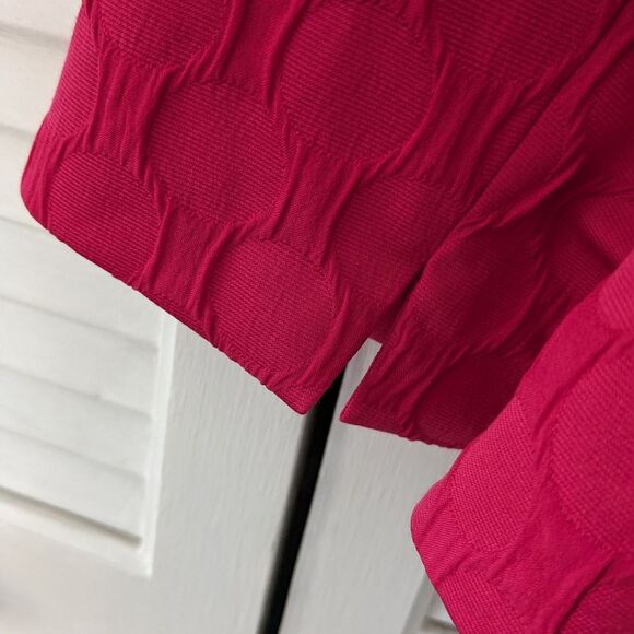 Gerry Weber Blazer Womens sz 14 Designer Waffle Weave Barbiecore Jacket Cropped - Picture 10 of 11